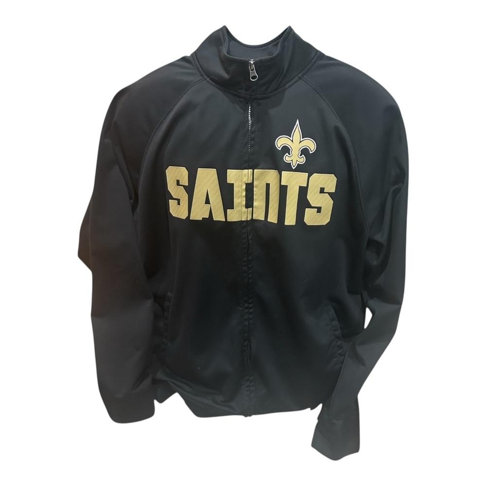 NFL Saints Black and Gold Windbreaker Jacket